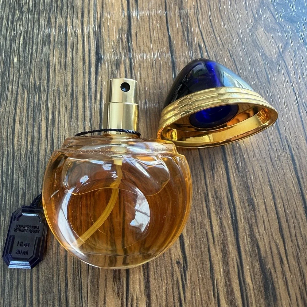 Vintage 90s Boucheron Paris Eau de Toilette 1oz Spray Bottle Blue Cap